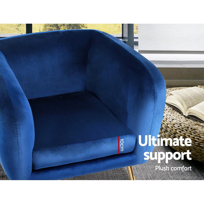 Lois Armchair Velvet Navy