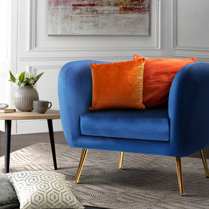 Lois Armchair Velvet Navy