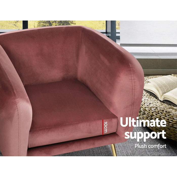 Lois Armchair Velvet Pink