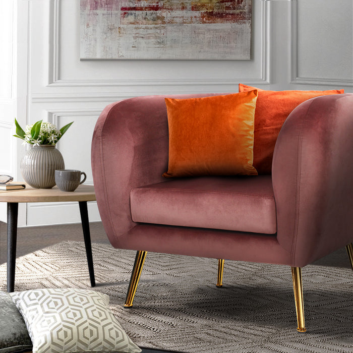 Lois Armchair Velvet Pink