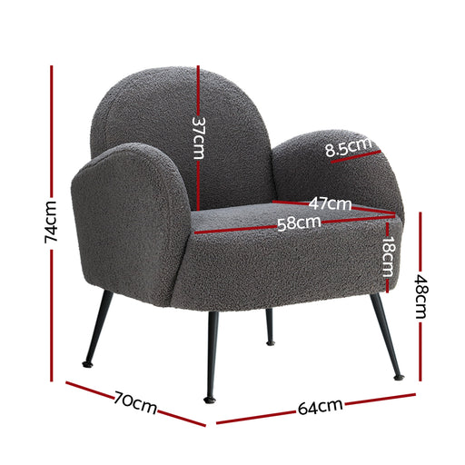 Charcoal boucle armchair