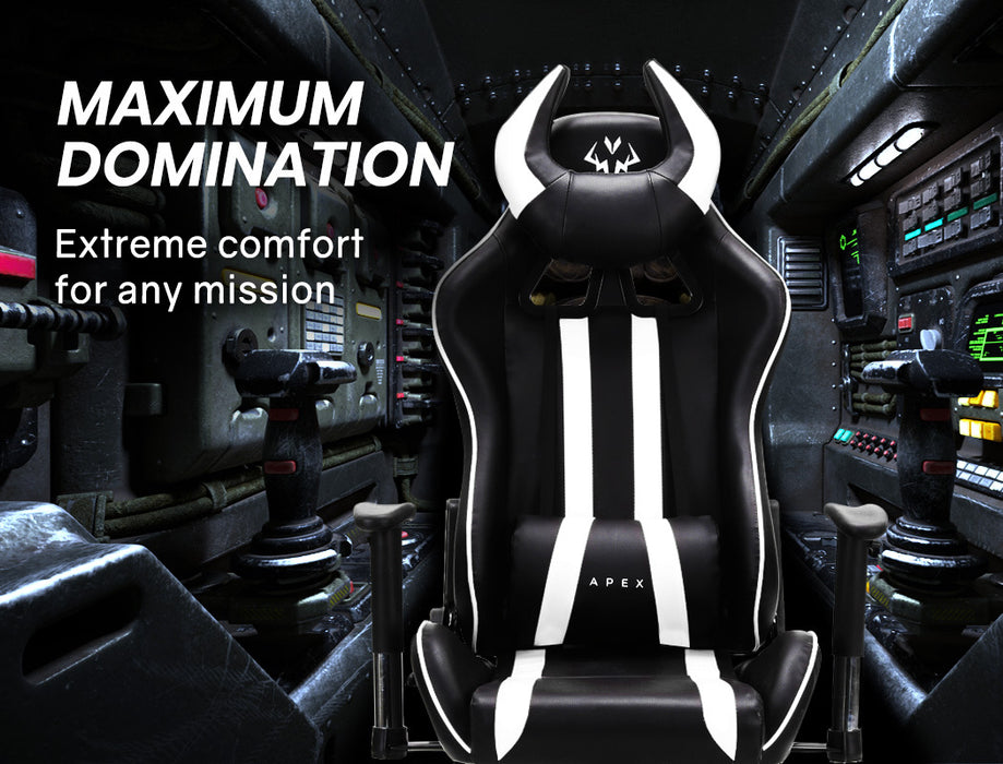  black white gaming chair