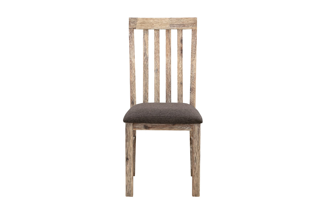 Solid Acacia Wood & Veneer Dining Chairs in Oak Color (Set of 2)