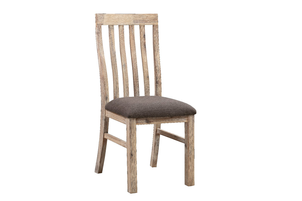 Solid Acacia Wood & Veneer Dining Chairs in Oak Color (Set of 2)