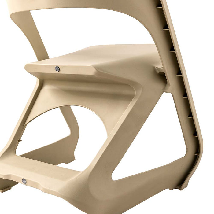 ArtissIn Set of 4 Dining Chairs Lounge Seat Stackable Plastic Leisure Chairs Beige