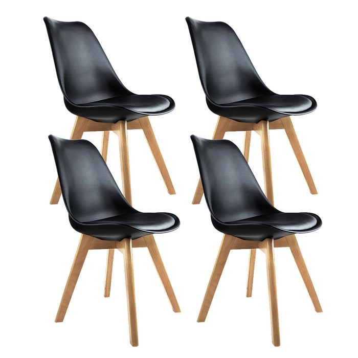 Artiss Padded Dining Chair ~ Black (Set of 2)