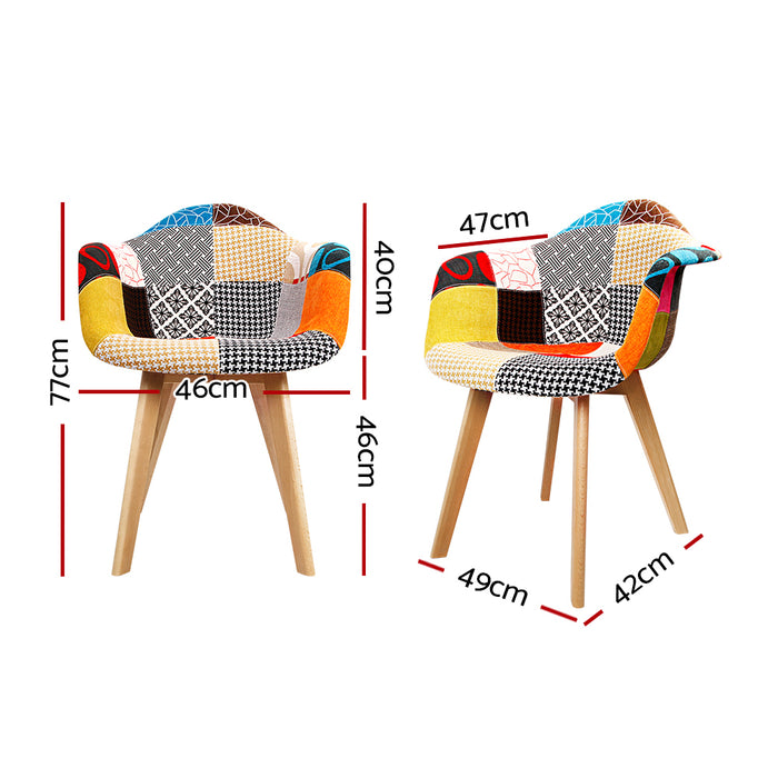 Artiss Fabric Dining Chairs (Set of 2)