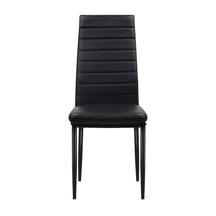 Artiss Set of 4 Dining Chairs PVC Leather ~ Black