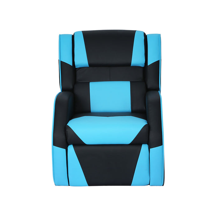 Keezi Kids Recliner Chair PU Leather Gaming Sofa Lounge Couch ~ Black & Blue