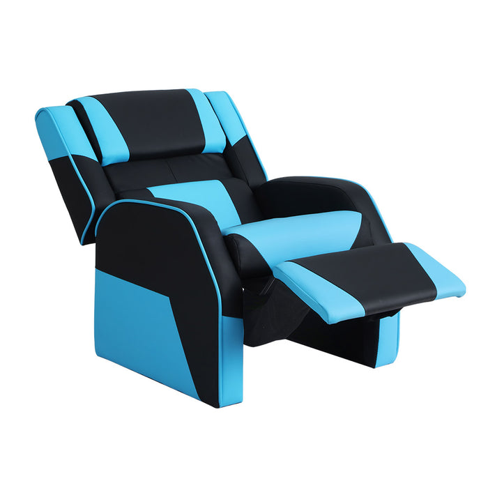 Keezi Kids Recliner Chair PU Leather Gaming Sofa Lounge Couch ~ Black & Blue