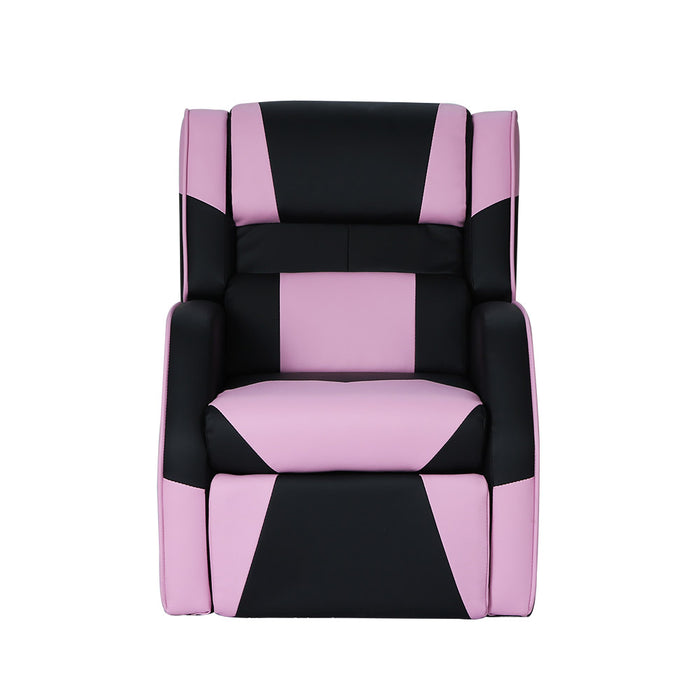 Keezi Kids Recliner Chair PU Leather Gaming Sofa Lounge Couch ~ Black & Pink