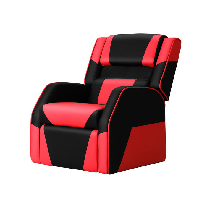 Keezi Kids Recliner Chair PU Leather Gaming Sofa Lounge Couch ~ Black & Red