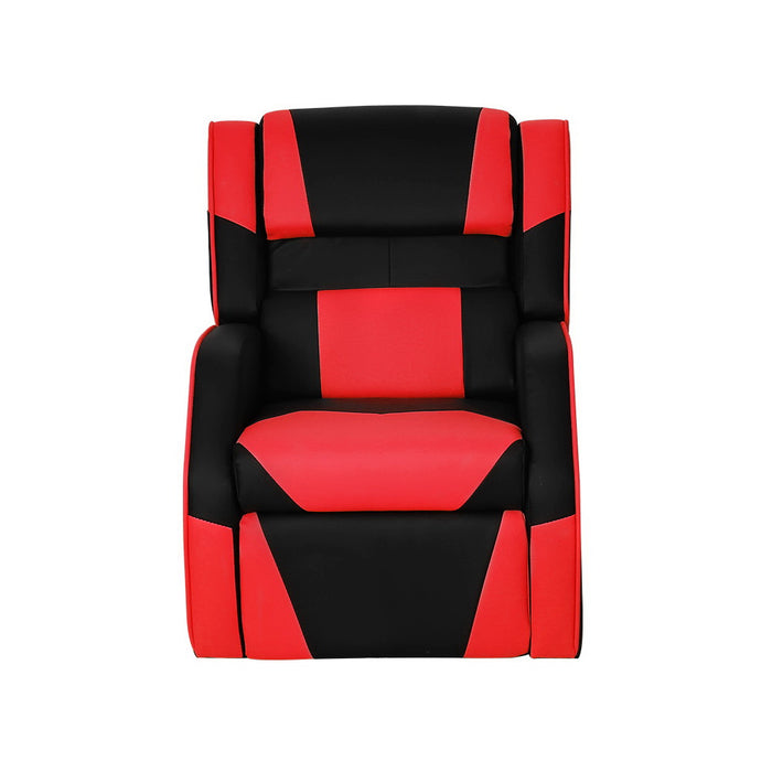 Keezi Kids Recliner Chair PU Leather Gaming Sofa Lounge Couch ~ Black & Red