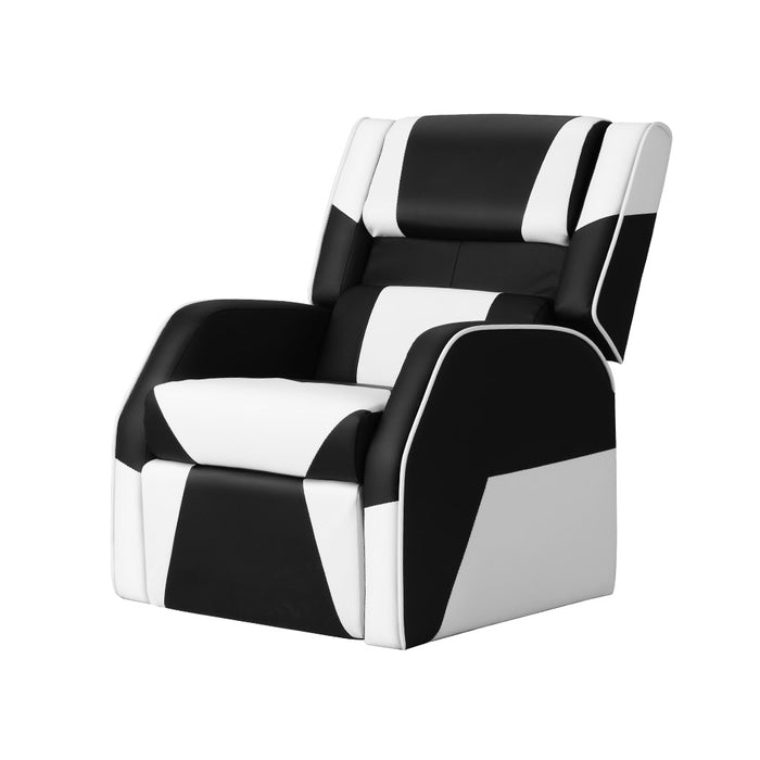 Keezi Kids Recliner Chair PU Leather Gaming Sofa Lounge Couch ~ Black & White