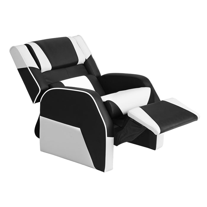 Keezi Kids Recliner Chair PU Leather Gaming Sofa Lounge Couch ~ Black & White