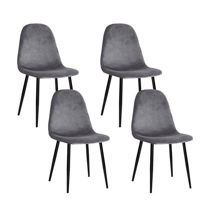 Dining Chairs Dark Grey (Set of 4)