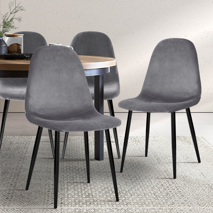 Dining Chairs Dark Grey (Set of 4)