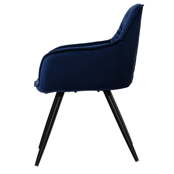 Valisa Dining Chairs Upholstered Velvet Blue (Set of 2)