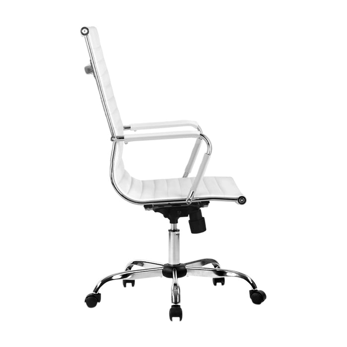 WHITE BACK CHAIR WITH WHEELS