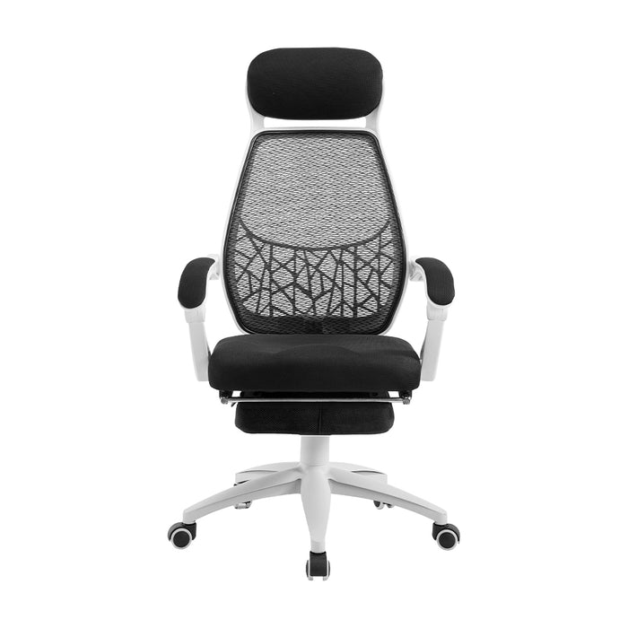 black and white gaming chair