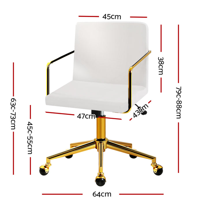 Caraway Velvet Office Executive Fabric Computer Chairs ~ White