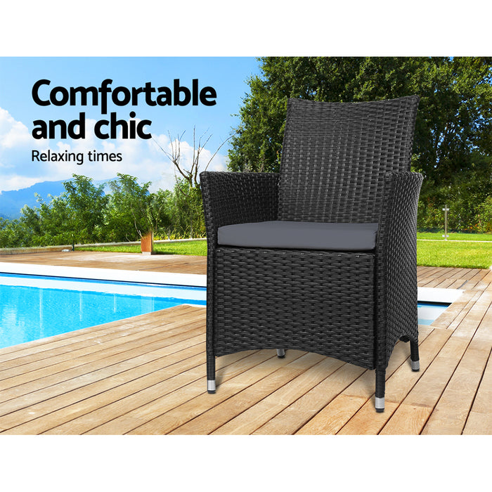 Outdoor Bistro Set Chairs Patio Furniture (Set of 2)