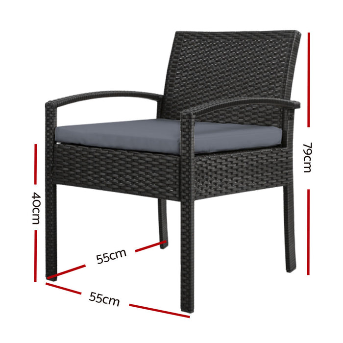 Set of 2 Outdoor Wicker Chair Patio Garden Furniture