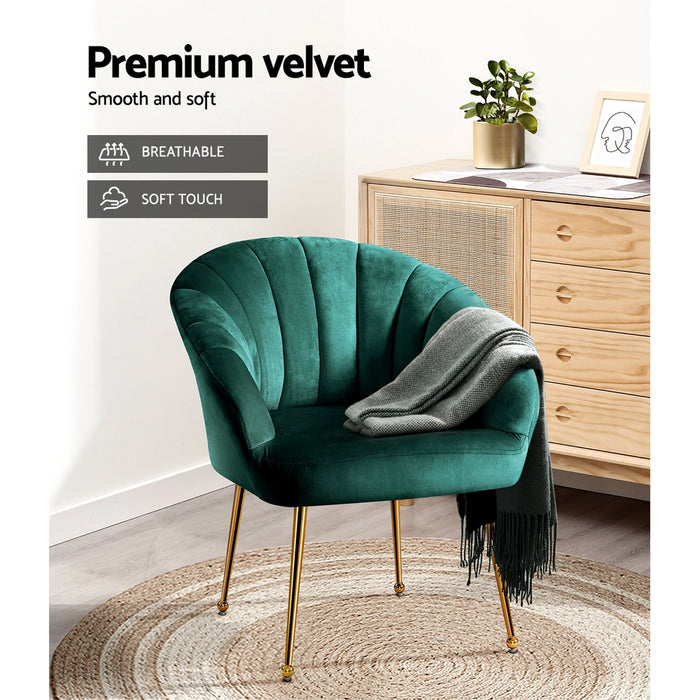 Eloise Accent Armchair Velvet Green