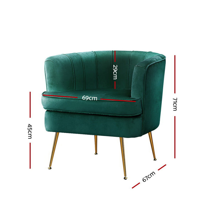 Norvia Armchair Green Velvet