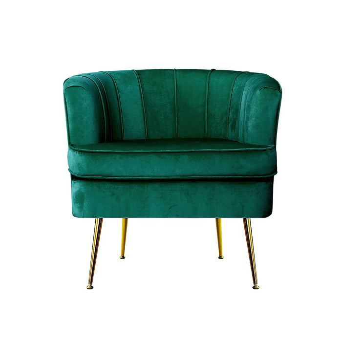 Norvia Armchair Green Velvet