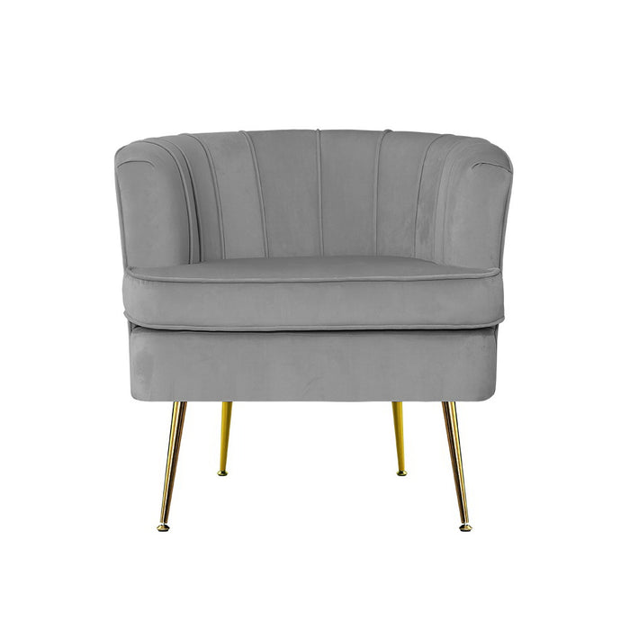 Norvia Armchair Grey Velvet