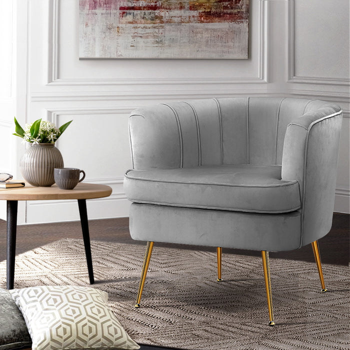 Norvia Armchair Grey Velvet