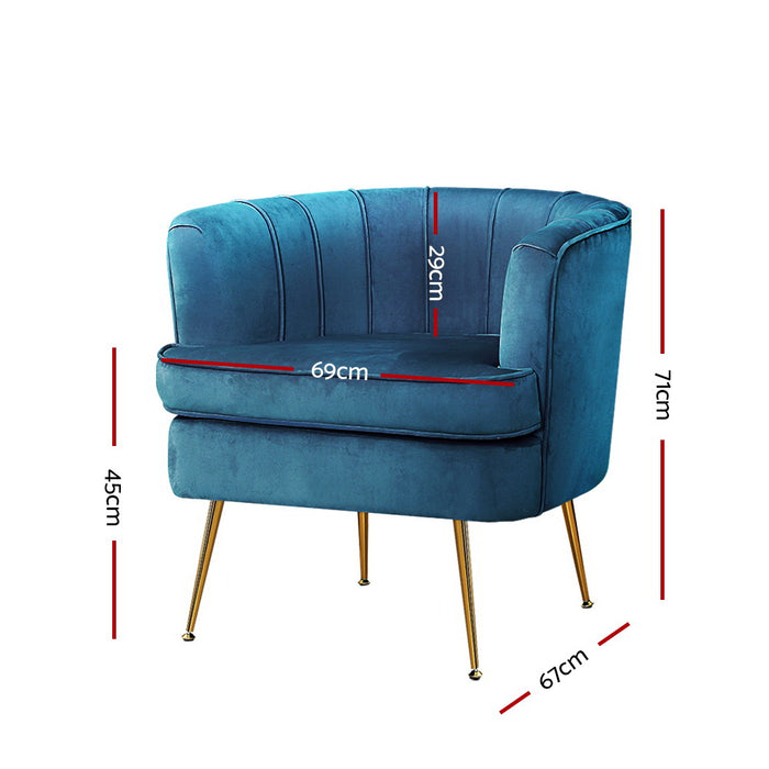 Norvia Armchair Navy Blue Velvet