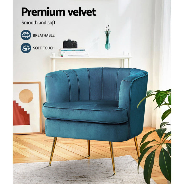 Norvia Armchair Navy Blue Velvet