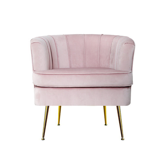 Norvia Armchair Navy Pink Velvet