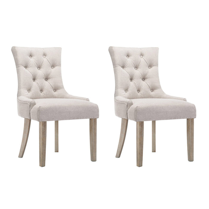 Artiss Dining Chair CAYES French Provincial (Set of 2) Beige