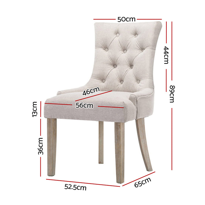 Artiss Dining Chair CAYES French Provincial (Set of 2) Beige