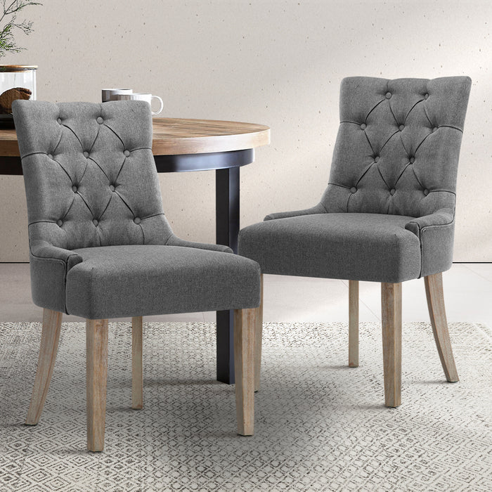 Artiss Dining Chair CAYES French Provincial  (Set of 2) Grey