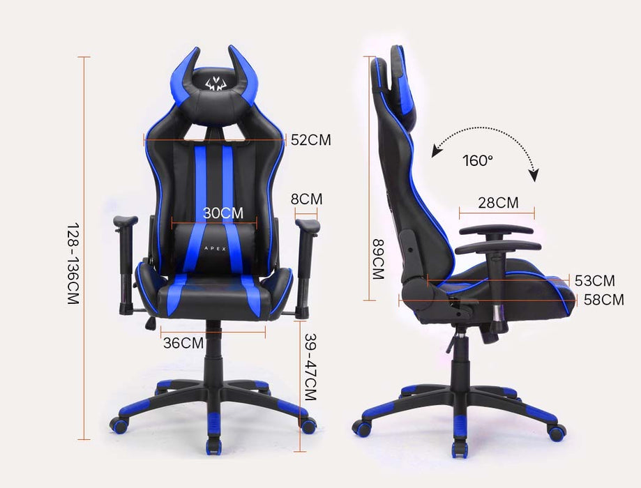  Reclining Gaming Chair Black &Blue