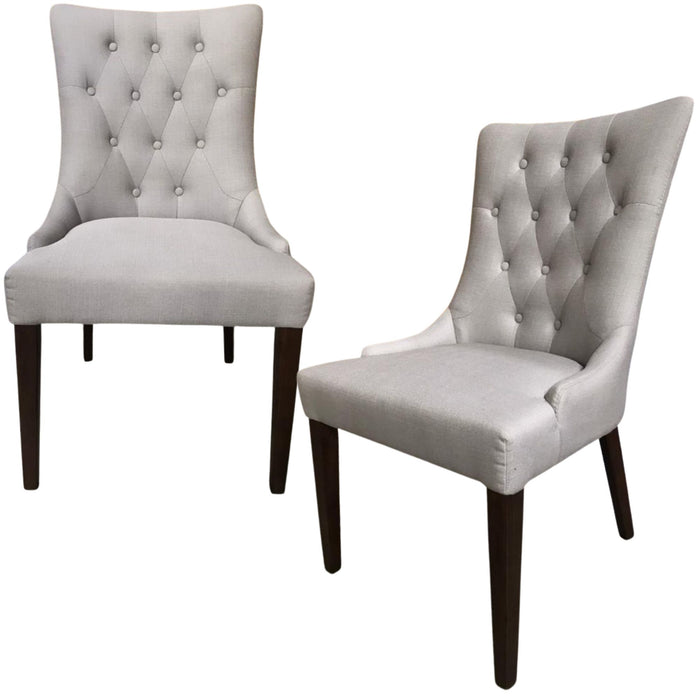 Florence Set of 2 Fabric Dining Chair French Provincial Solid Timber Wood