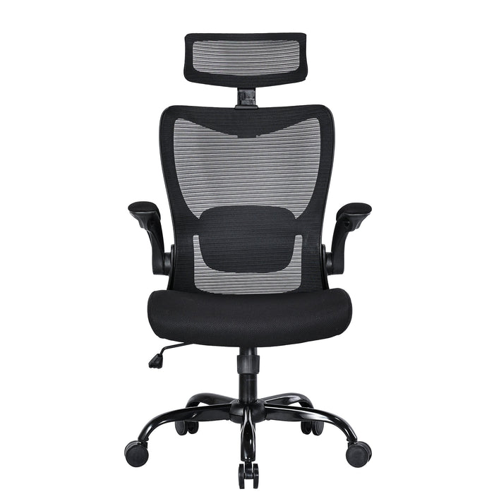 Desk chair with adjustable arms