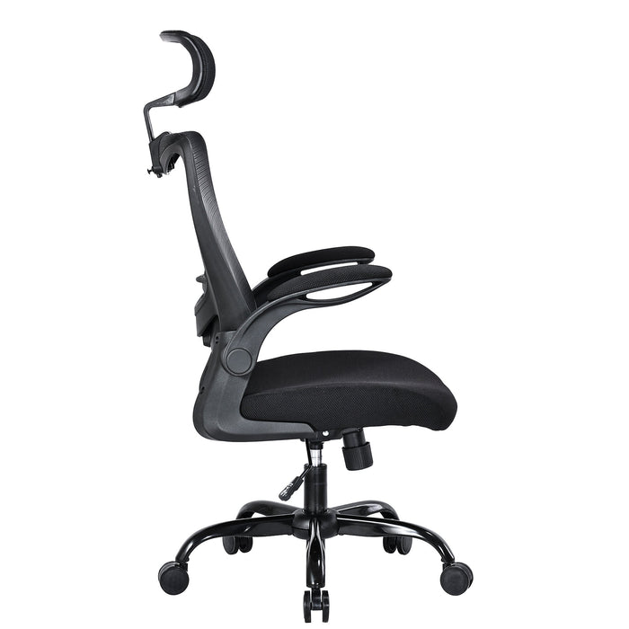 Desk chair with headrest