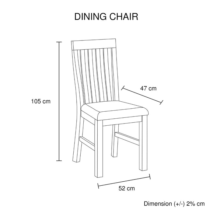 Solid Acacia Wood & Veneer Dining Chairs in Oak Color (Set of 2)